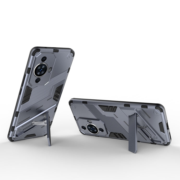 For Huawei nova 11 Pro 4G Punk Armor 2 in 1 PC + TPU Phone Case with Holder(Grey)