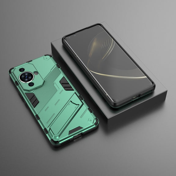 For Huawei nova 11 Pro 4G Punk Armor 2 in 1 PC + TPU Phone Case with Holder(Green)