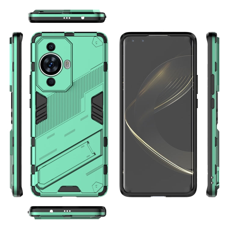 For Huawei nova 11 Pro 4G Punk Armor 2 in 1 PC + TPU Phone Case with Holder(Green)