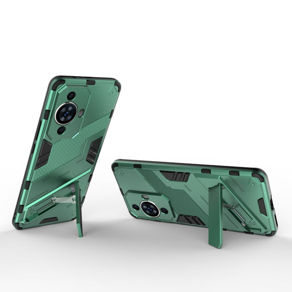 For Huawei nova 11 Pro 4G Punk Armor 2 in 1 PC + TPU Phone Case with Holder(Green)