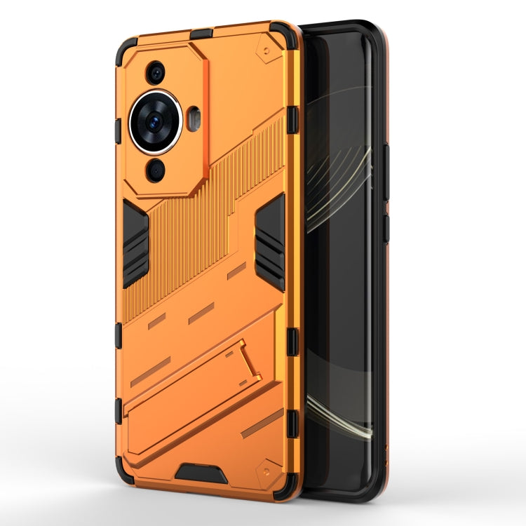 For Huawei nova 11 Pro 4G Punk Armor 2 in 1 PC + TPU Phone Case with Holder(Orange)
