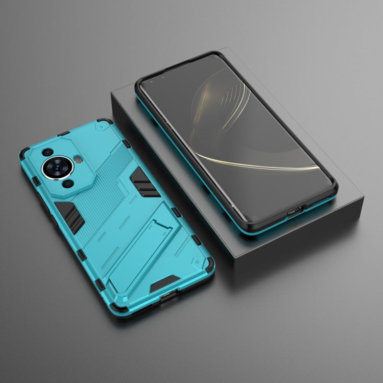 For Huawei nova 11 Pro 4G Punk Armor 2 in 1 PC + TPU Phone Case with Holder(Blue)