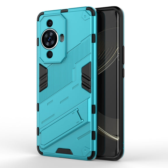For Huawei nova 11 Pro 4G Punk Armor 2 in 1 PC + TPU Phone Case with Holder(Blue)