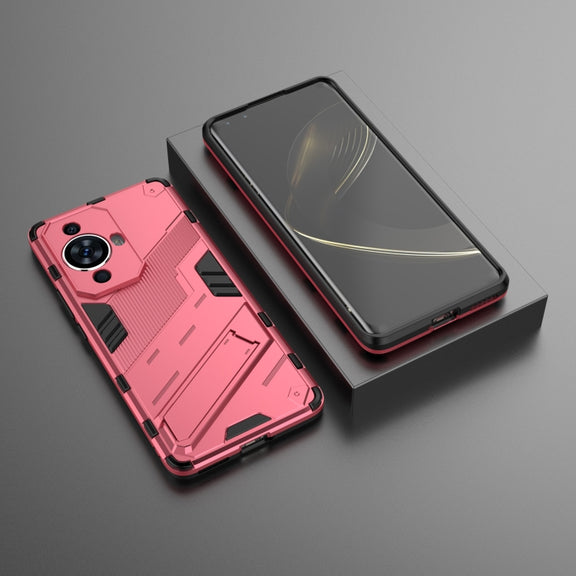 For Huawei nova 11 Pro 4G Punk Armor 2 in 1 PC + TPU Phone Case with Holder(Light Red)