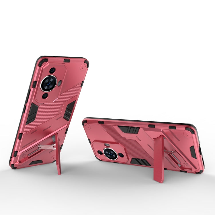 For Huawei nova 11 Pro 4G Punk Armor 2 in 1 PC + TPU Phone Case with Holder(Light Red)