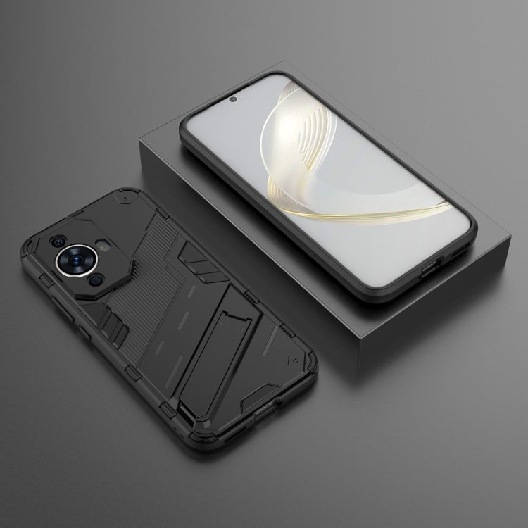 For Huawei nova 11 4G Punk Armor 2 in 1 PC + TPU Phone Case with Holder(Black)