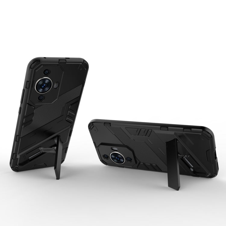For Huawei nova 11 4G Punk Armor 2 in 1 PC + TPU Phone Case with Holder(Black)