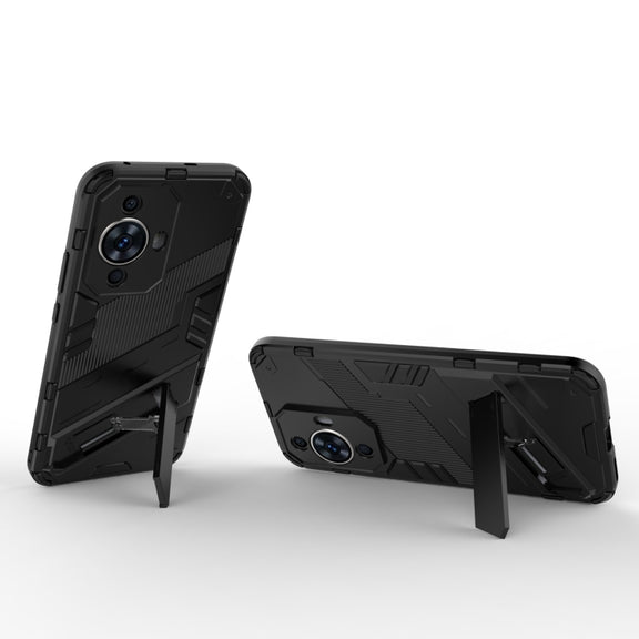 For Huawei nova 11 4G Punk Armor 2 in 1 PC + TPU Phone Case with Holder(Black)