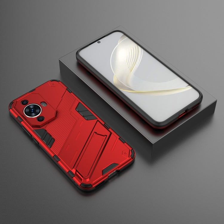 For Huawei nova 11 4G Punk Armor 2 in 1 PC + TPU Phone Case with Holder(Red)