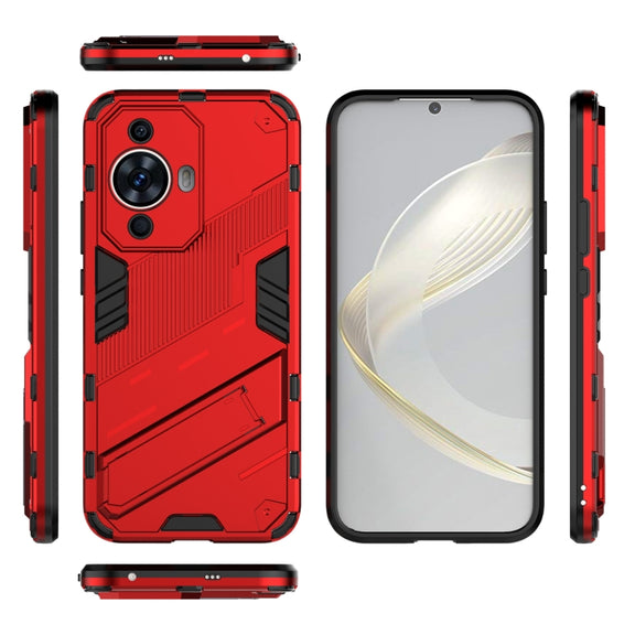 For Huawei nova 11 4G Punk Armor 2 in 1 PC + TPU Phone Case with Holder(Red)