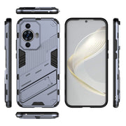 For Huawei nova 11 4G Punk Armor 2 in 1 PC + TPU Phone Case with Holder(Grey)
