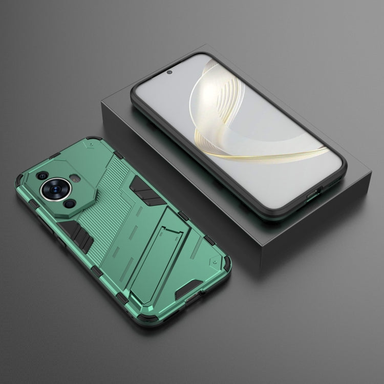 For Huawei nova 11 4G Punk Armor 2 in 1 PC + TPU Phone Case with Holder(Green)
