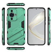 For Huawei nova 11 4G Punk Armor 2 in 1 PC + TPU Phone Case with Holder(Green)