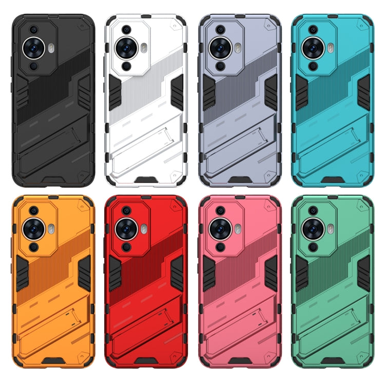 For Huawei nova 11 4G Punk Armor 2 in 1 PC + TPU Phone Case with Holder(Green)