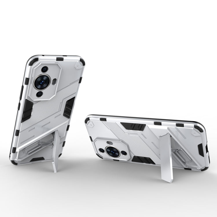 For Huawei nova 11 4G Punk Armor 2 in 1 PC + TPU Phone Case with Holder(White)