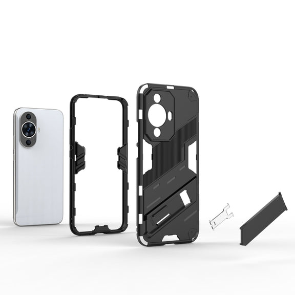 For Huawei nova 11 4G Punk Armor 2 in 1 PC + TPU Phone Case with Holder(White)