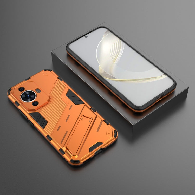 For Huawei nova 11 4G Punk Armor 2 in 1 PC + TPU Phone Case with Holder(Orange)