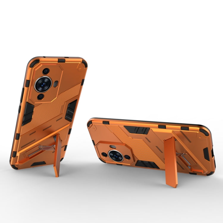 For Huawei nova 11 4G Punk Armor 2 in 1 PC + TPU Phone Case with Holder(Orange)