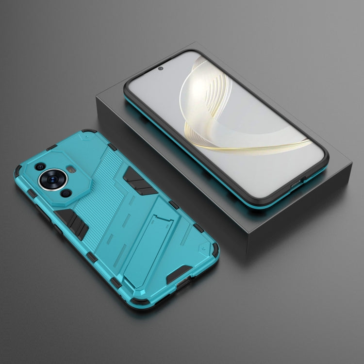 For Huawei nova 11 4G Punk Armor 2 in 1 PC + TPU Phone Case with Holder(Blue)