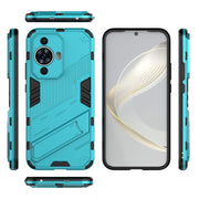 For Huawei nova 11 4G Punk Armor 2 in 1 PC + TPU Phone Case with Holder(Blue)
