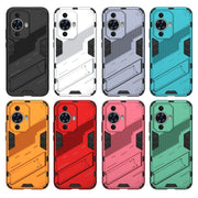 For Huawei nova 11 4G Punk Armor 2 in 1 PC + TPU Phone Case with Holder(Light Red)