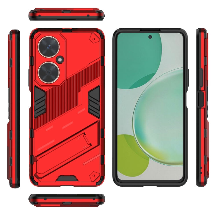 For Huawei nova 11i 4G Punk Armor 2 in 1 PC + TPU Phone Case with Holder(Red)
