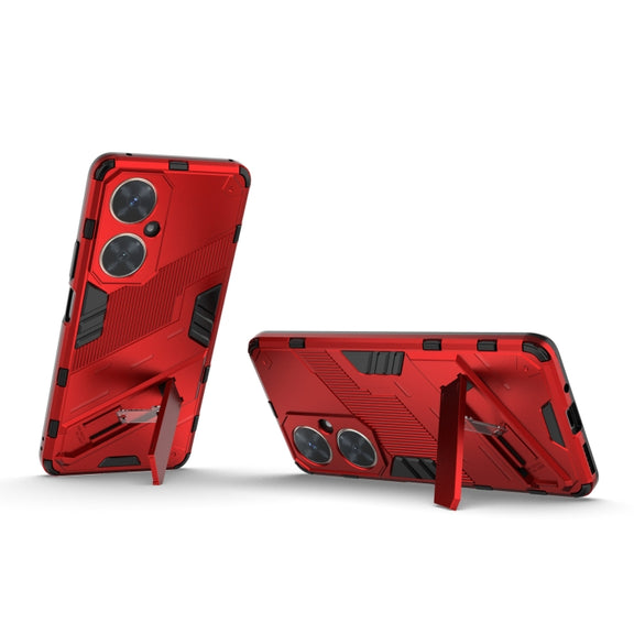 For Huawei nova 11i 4G Punk Armor 2 in 1 PC + TPU Phone Case with Holder(Red)