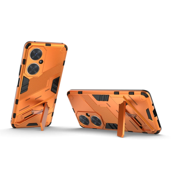 For Huawei nova 11i 4G Punk Armor 2 in 1 PC + TPU Phone Case with Holder(Orange)