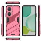 For Huawei nova 11i 4G Punk Armor 2 in 1 PC + TPU Phone Case with Holder(Light Red)