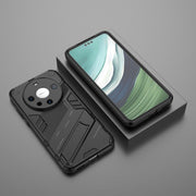 For Huawei Mate 60 Pro Punk Armor 2 in 1 PC + TPU Phone Case with Holder(Black)