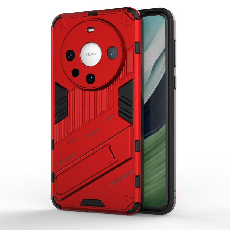 For Huawei Mate 60 Pro Punk Armor 2 in 1 PC + TPU Phone Case with Holder(Red)