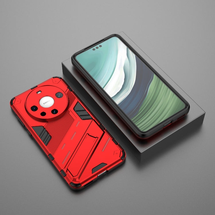For Huawei Mate 60 Pro Punk Armor 2 in 1 PC + TPU Phone Case with Holder(Red)