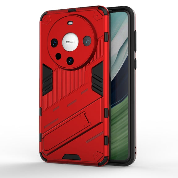 For Huawei Mate 60 Pro Punk Armor 2 in 1 PC + TPU Phone Case with Holder(Red)