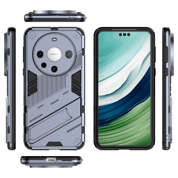 For Huawei Mate 60 Pro Punk Armor 2 in 1 PC + TPU Phone Case with Holder(Grey)