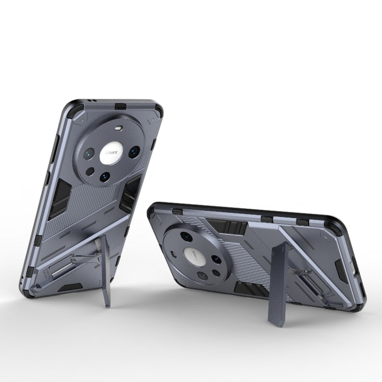 For Huawei Mate 60 Pro Punk Armor 2 in 1 PC + TPU Phone Case with Holder(Grey)