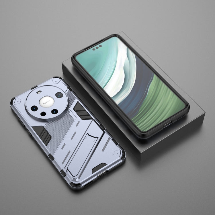 For Huawei Mate 60 Pro Punk Armor 2 in 1 PC + TPU Phone Case with Holder(Grey)