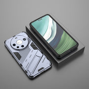 For Huawei Mate 60 Pro Punk Armor 2 in 1 PC + TPU Phone Case with Holder(Grey)