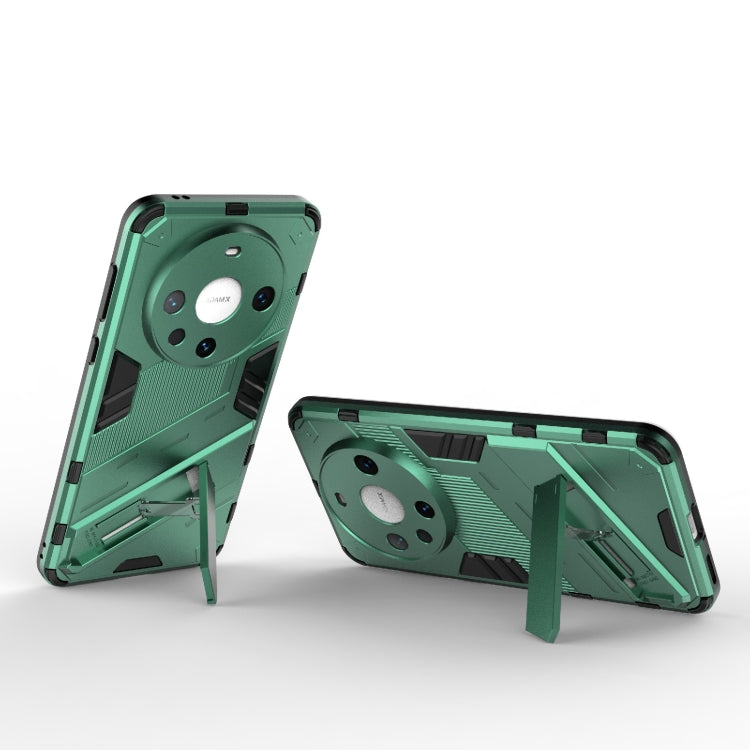For Huawei Mate 60 Pro Punk Armor 2 in 1 PC + TPU Phone Case with Holder(Green)