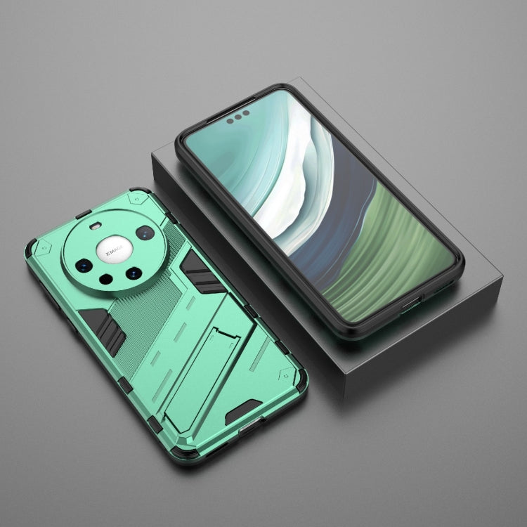 For Huawei Mate 60 Pro Punk Armor 2 in 1 PC + TPU Phone Case with Holder(Green)