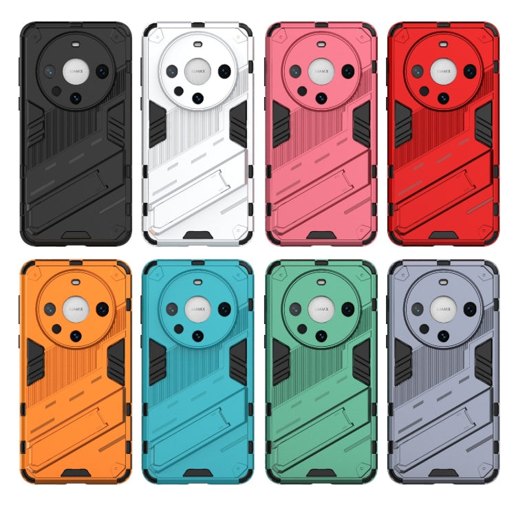 For Huawei Mate 60 Pro Punk Armor 2 in 1 PC + TPU Phone Case with Holder(Green)