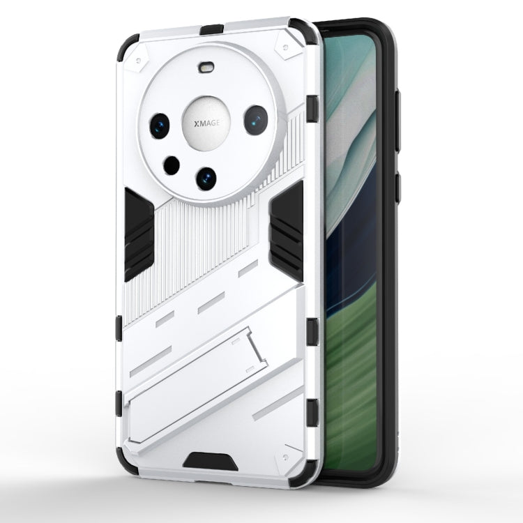 For Huawei Mate 60 Pro Punk Armor 2 in 1 PC + TPU Phone Case with Holder(White)