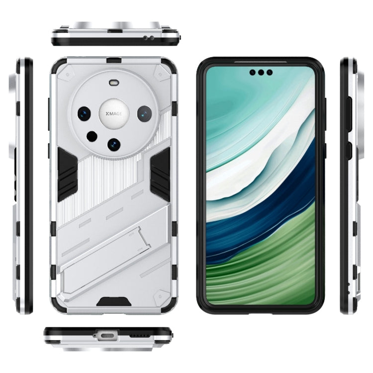 For Huawei Mate 60 Pro Punk Armor 2 in 1 PC + TPU Phone Case with Holder(White)