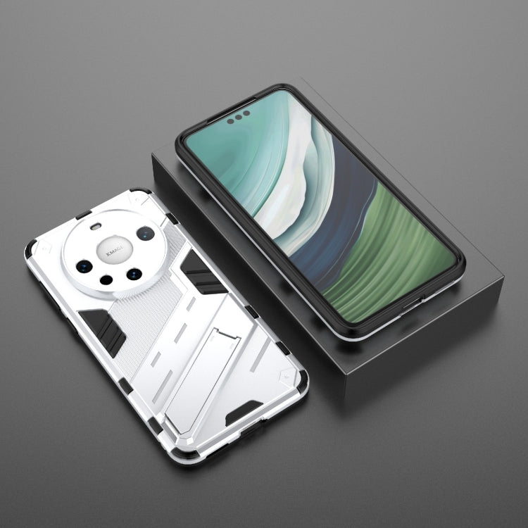 For Huawei Mate 60 Pro Punk Armor 2 in 1 PC + TPU Phone Case with Holder(White)