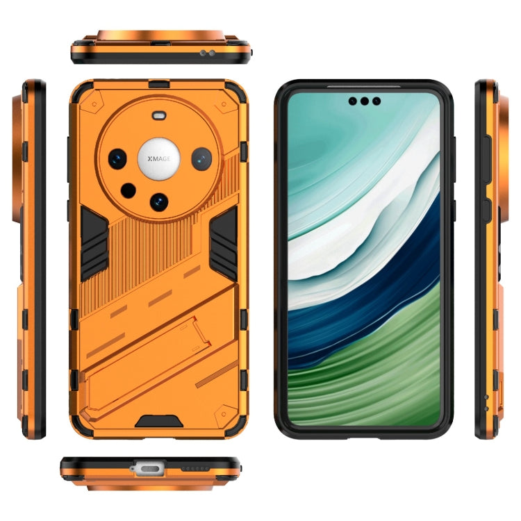 For Huawei Mate 60 Pro Punk Armor 2 in 1 PC + TPU Phone Case with Holder(Orange)