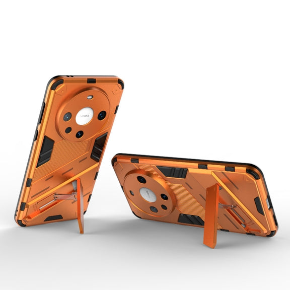 For Huawei Mate 60 Pro Punk Armor 2 in 1 PC + TPU Phone Case with Holder(Orange)
