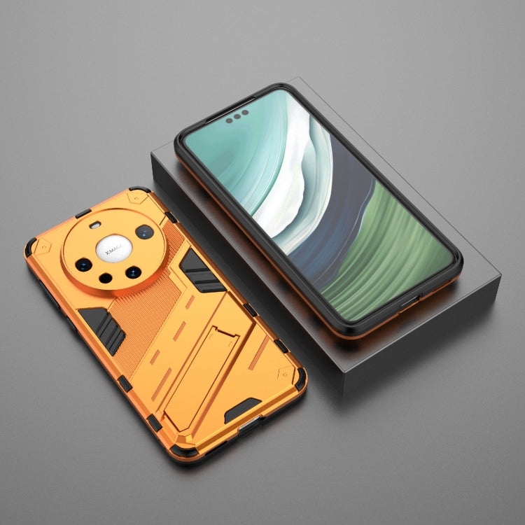 For Huawei Mate 60 Pro Punk Armor 2 in 1 PC + TPU Phone Case with Holder(Orange)