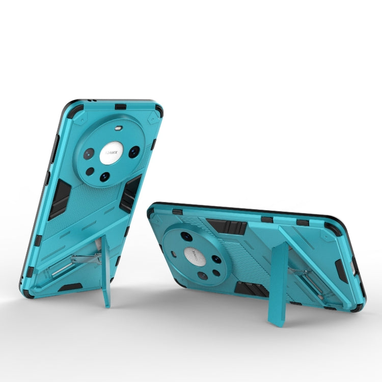 For Huawei Mate 60 Pro Punk Armor 2 in 1 PC + TPU Phone Case with Holder(Blue)