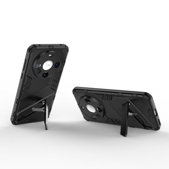 For Huawei Mate 60 Punk Armor 2 in 1 PC + TPU Phone Case with Holder(Black)
