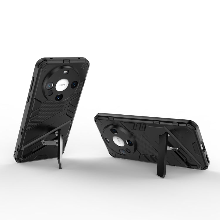 For Huawei Mate 60 Punk Armor 2 in 1 PC + TPU Phone Case with Holder(Black)
