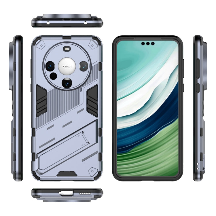 For Huawei Mate 60 Punk Armor 2 in 1 PC + TPU Phone Case with Holder(Grey)